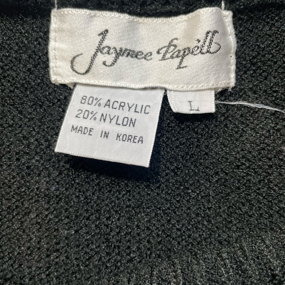 Vintage Jaymee Papell abstract two face moon acrylic black and white sweater top - Picture 9 of 14
